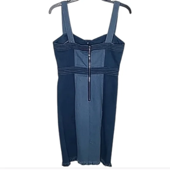 Venus Colorblock Denim Mini Dress - Picture 3 of 7